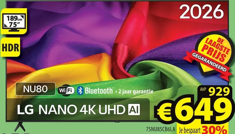 Promotie: Nano 4K UHD AI TV 75NU85CB6LA