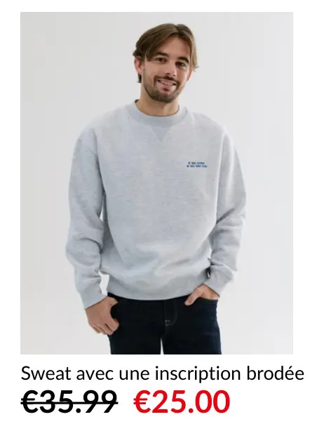 Offre: Sweat avec une inscription brodée