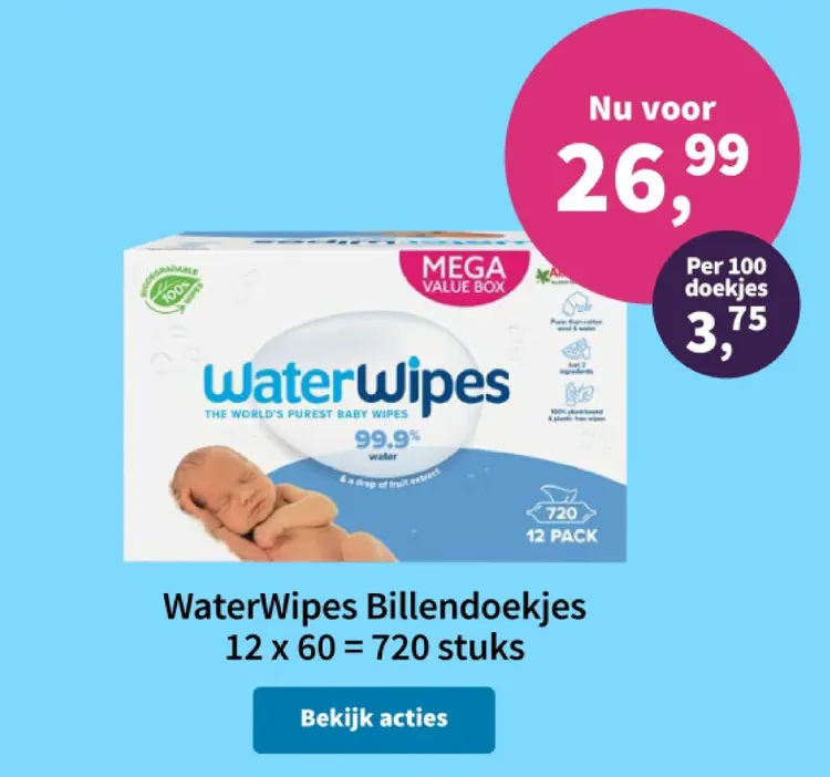 Aanbieding: WaterWipes Billendoekjes