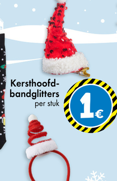 Aanbieding: Kersthoofd-bandglitters