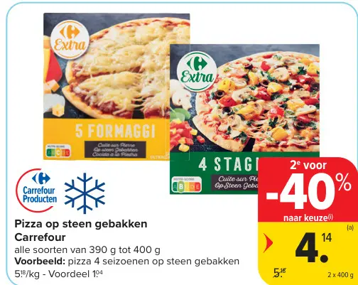 Promotie: Pizza op steen gebakken