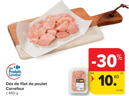 Offre: Dés de filet de poulet