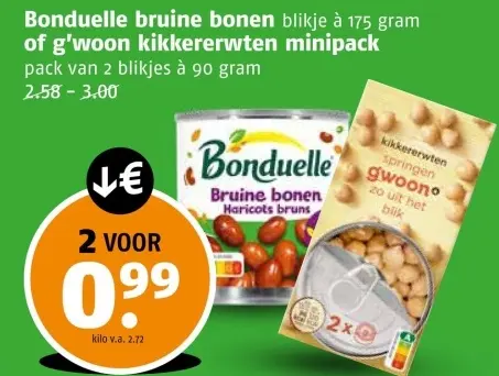 Aanbieding: Bruine bonen of kikkererwten minipack