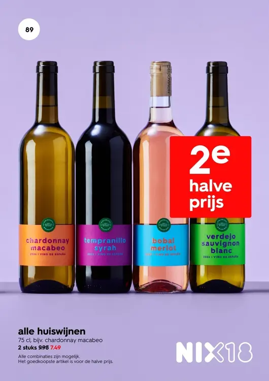 Aanbieding: Alle huiswijnen