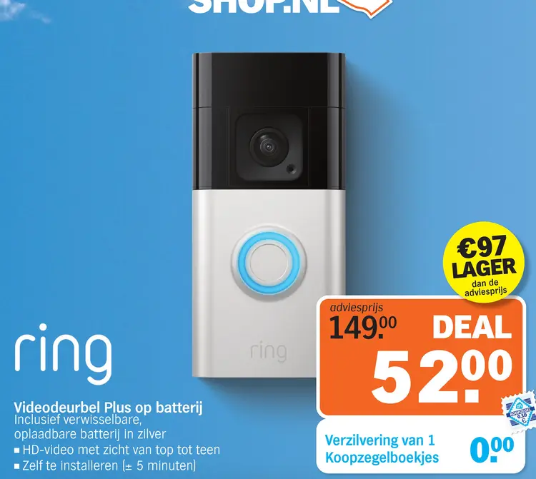 Aanbieding: Videodeurbel Plus op batterij