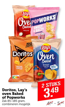 Aanbieding: Doritos , Lay's oven Baked of Popworks 