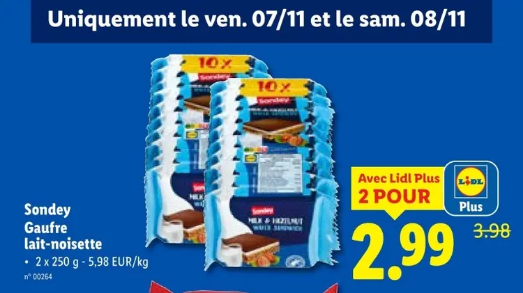 Offre: Gaufre lait-noisette