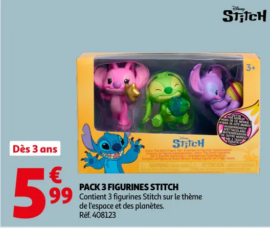 Promotie: Pack 3 figurines Stitch