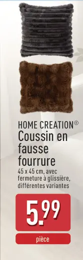 Offre: Coussin en fausse fourrure