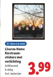 Aanbieding: Kerstraamstickers met verlichting