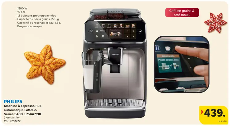 Offre: Machine à espresso Full automatique LatteGo S