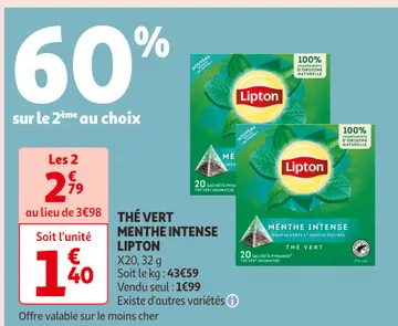 Offre: THÉ VERT MENTHE INTENSE