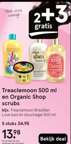 Aanbieding: Treaclemoon 500 ml en Organic Shop scrubs