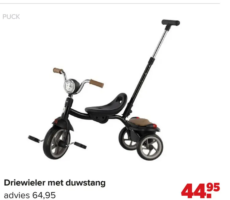 Aanbieding: Driewieler met duwstang