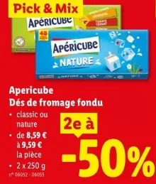 Offre: Apericube Dés de fromage fondu