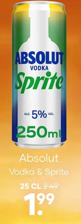 Aanbieding: Absolut Vodka & Sprite