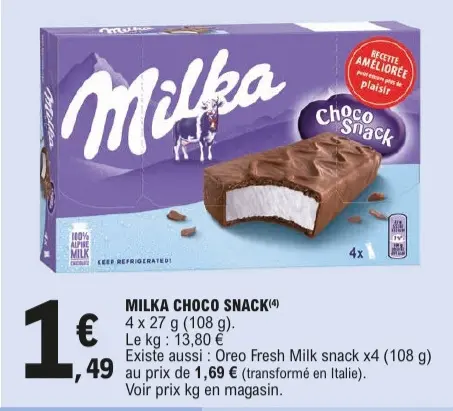 Offre: Milka choco snack