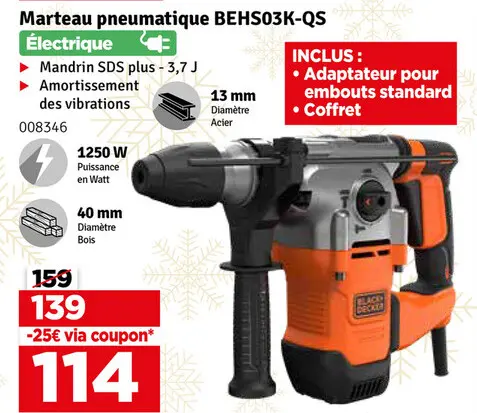Offre: Marteau pneumatique BEHS03K-QS