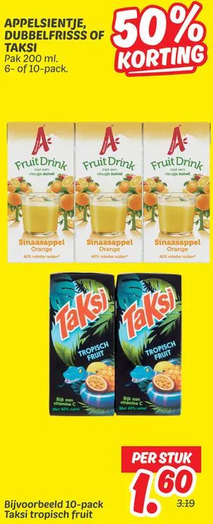 Aanbieding: Appelsientje, Dubbelfrisss of Taksi