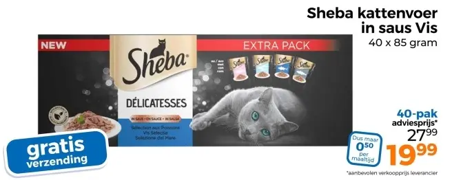 Aanbieding: Sheba kattenvoer in saus Vis