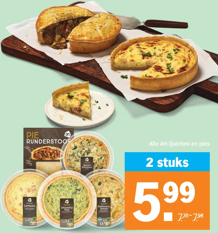 Aanbieding: AH Quiches en pies