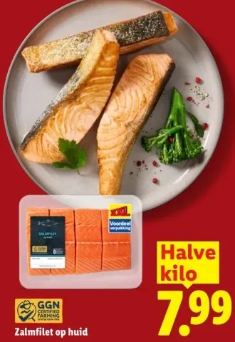 Aanbieding: Zalmfilet op huid