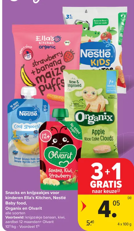 Promotie: Snacks en knijpzakjes voor kinderen