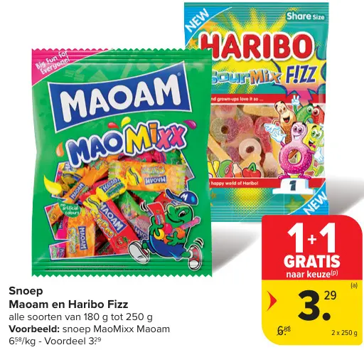 Promotie: Snoep Maoam en Haribo Fizz