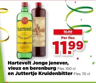 Aanbieding: Hartevelt Jonge jenever, vieux en berenburg en Juttertje Kruidenbitter