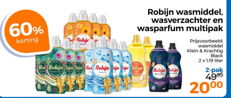 Aanbieding: Robijn wasmiddel, wasverzachter en wasparfum 