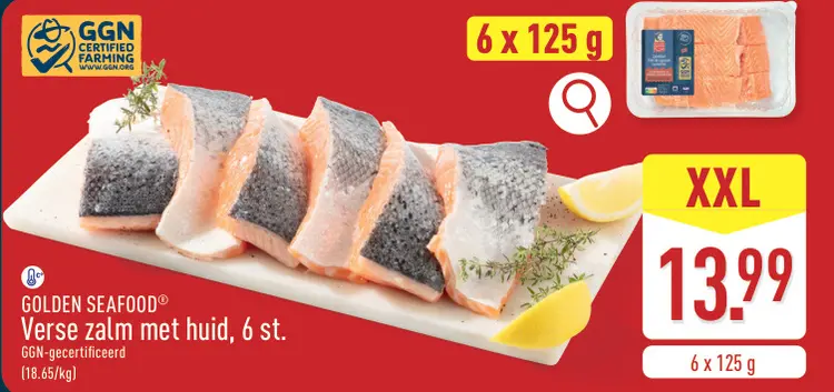 Promotie: Verse zalm met huid