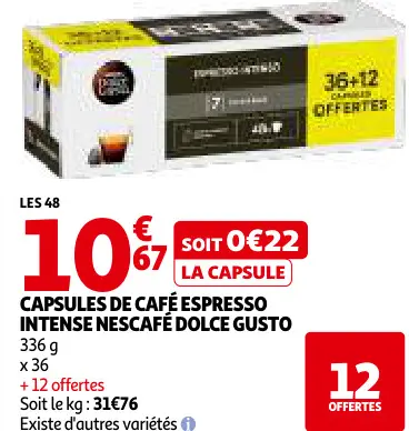Promotie: Capsules de café espresso intense