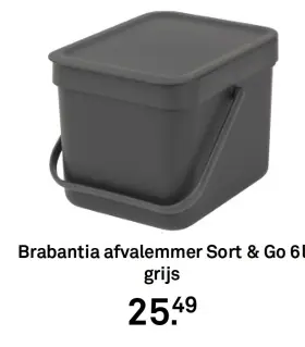 Aanbieding: Brabantia afvalemmer Sort & Go