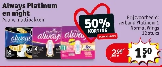 Aanbieding: Always Platinum en night