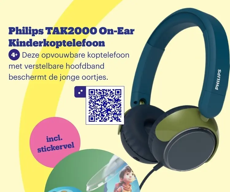 Promotie: Philips TAK2000 On-Ear Kinderkoptelefoon