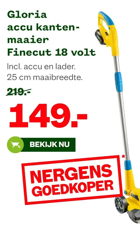 Aanbieding: accu kanten-maaier Finecut 18 volt