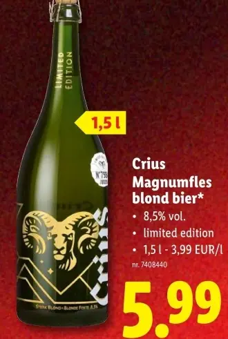 Aanbieding: Crius Magnumfles blond bier