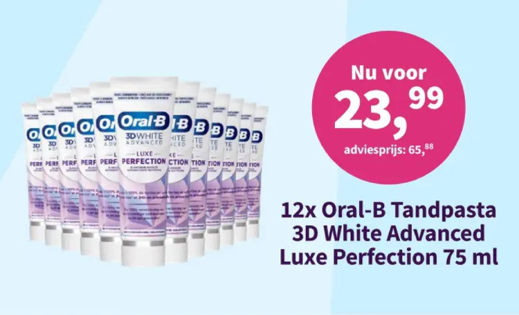 Promotie: Oral-B Tandpasta 3D White Advanced Luxe Perfection