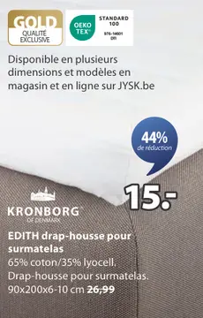 Offre: EDITH drap-housse pour surmatelas