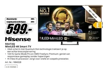 Promotie: 55U72Q MiniLED 4K Smart TV