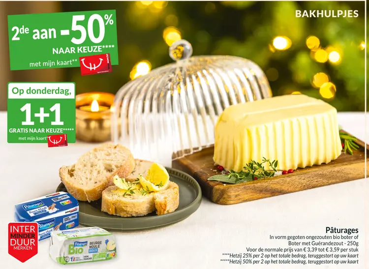 Promotie: Pâturages In vorm gegoten ongezouten bio boter