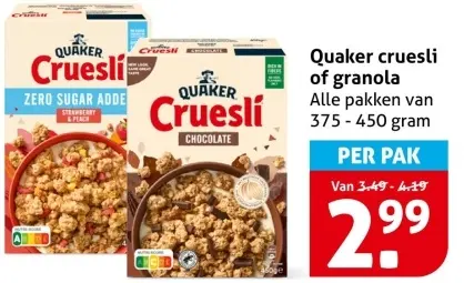 Aanbieding: Cruesli of granola