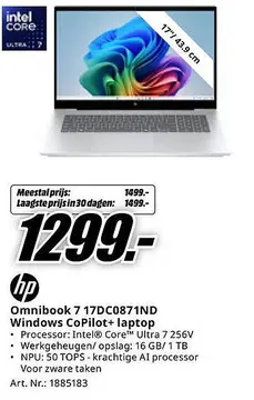 Aanbieding: Omnibook 7 17DC0871ND Windows CoPilot+ laptop
