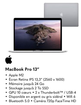 Offre: MacBook Pro 13"
