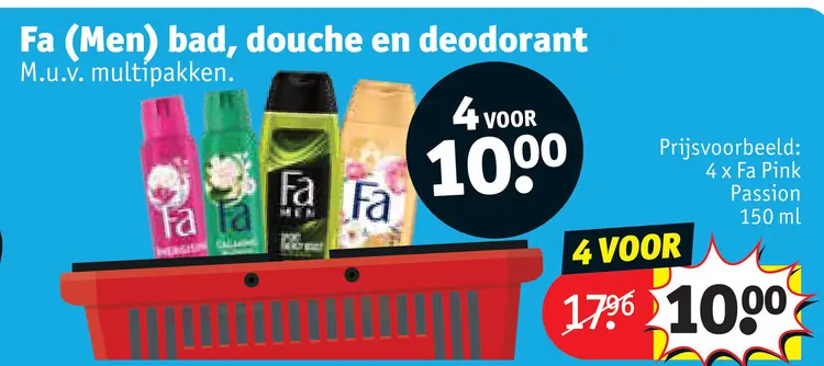 Promotie: Fa (Men) bad, douche en deodorant