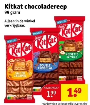 Aanbieding: Kitkat chocoladereep