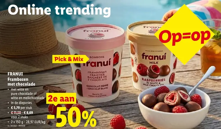 Promotie: Frambozen met chocolade