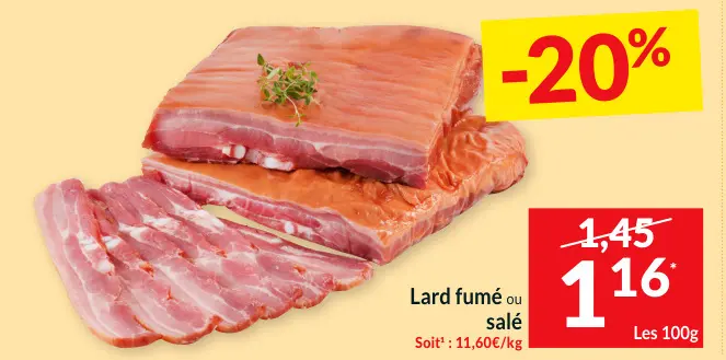 Offre: Lard fumé ou salé
