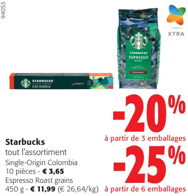 Offre: Starbucks tout l'assortiment