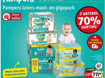 Aanbieding: Pampers luiers maxi- en gigapack